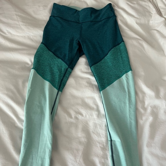 Outdoor Voices Pants - Outdoor Voices teal colorblock spring leggings, size small